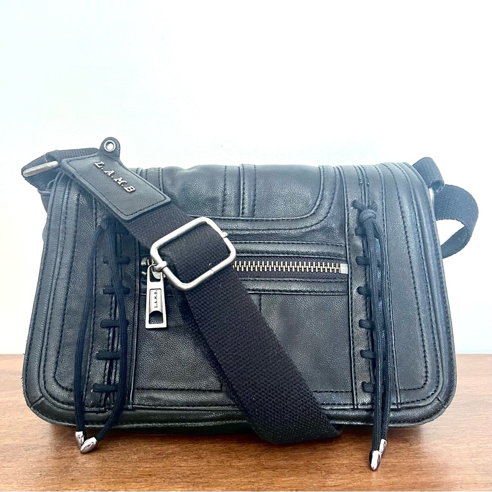 L.A.M.B. Leather Lace-Up Crossbody Shoulder Bag Gwen Stefani